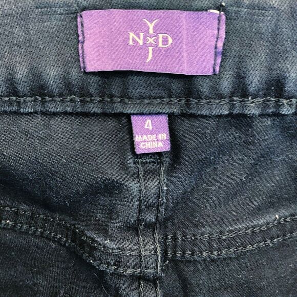 NYDJ Alisha Fitted Black Ankle Jeans Stretch Size 4 Lift Tuck Technology Denim - Picture 6 of 10